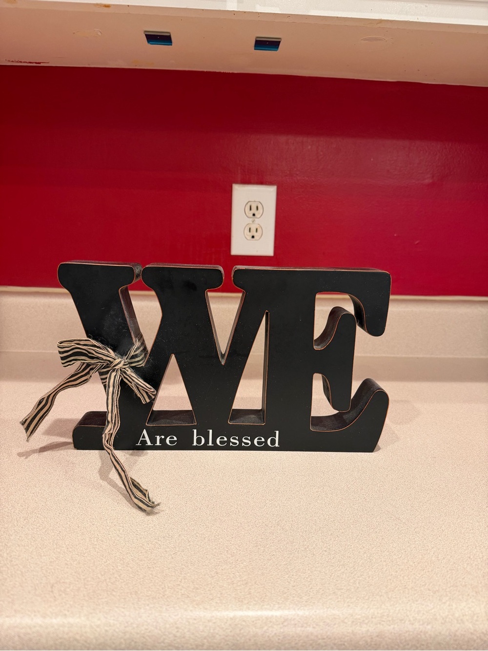 Are Blessed "LOVE" Style Black Wooden Home Wall Decor Sign